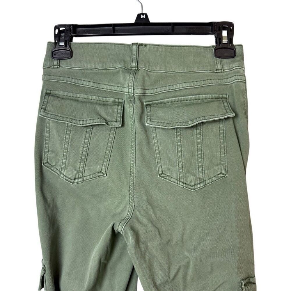 Spanx Pants Women Medium Green Stretch Twill Ankle Cargo Skinny Slim Leg… - Picture 4 of 6